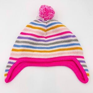 Tucker & Tate Pink Striped Pom Pom Winter Hat